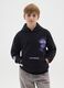 Boy's black pure cotton sweatshirt with Lakers print_0