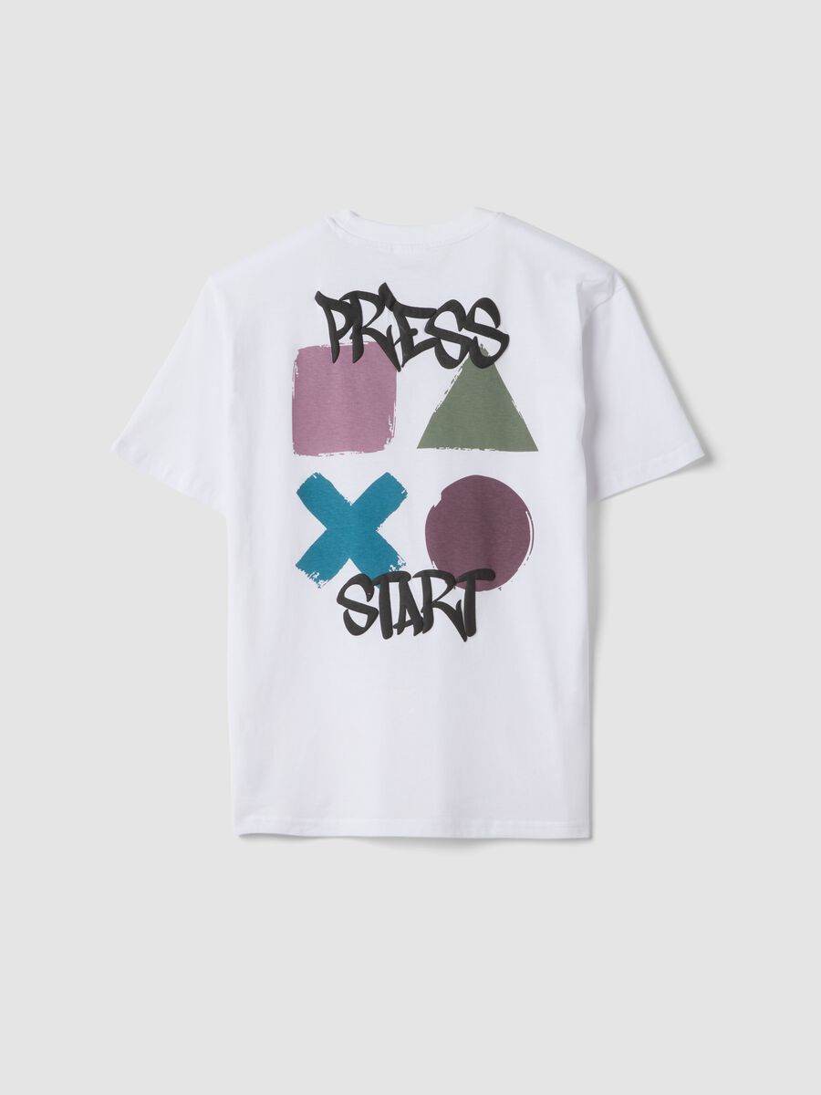 Boys&rsquo; white pure cotton PlayStation logo T-shirt, relaxed fit_4