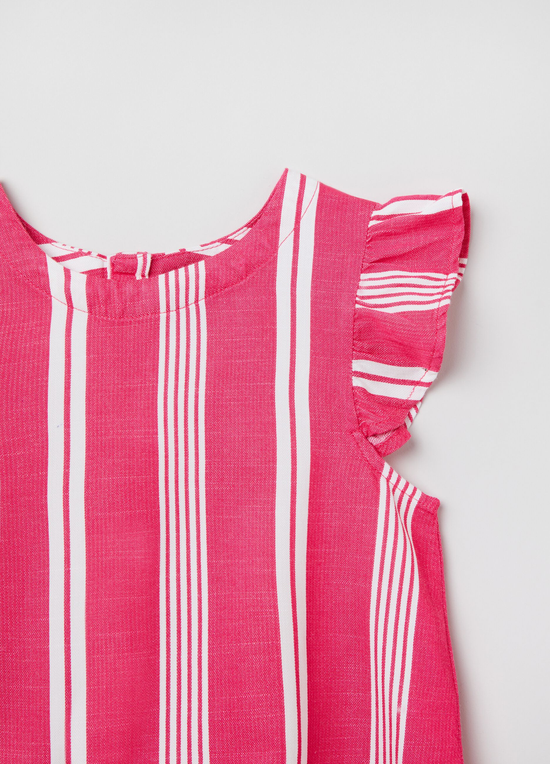 Blouse in striped cotton and viscose_2