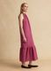 Pink linen-viscose blend halterneck dress, regular fit_1