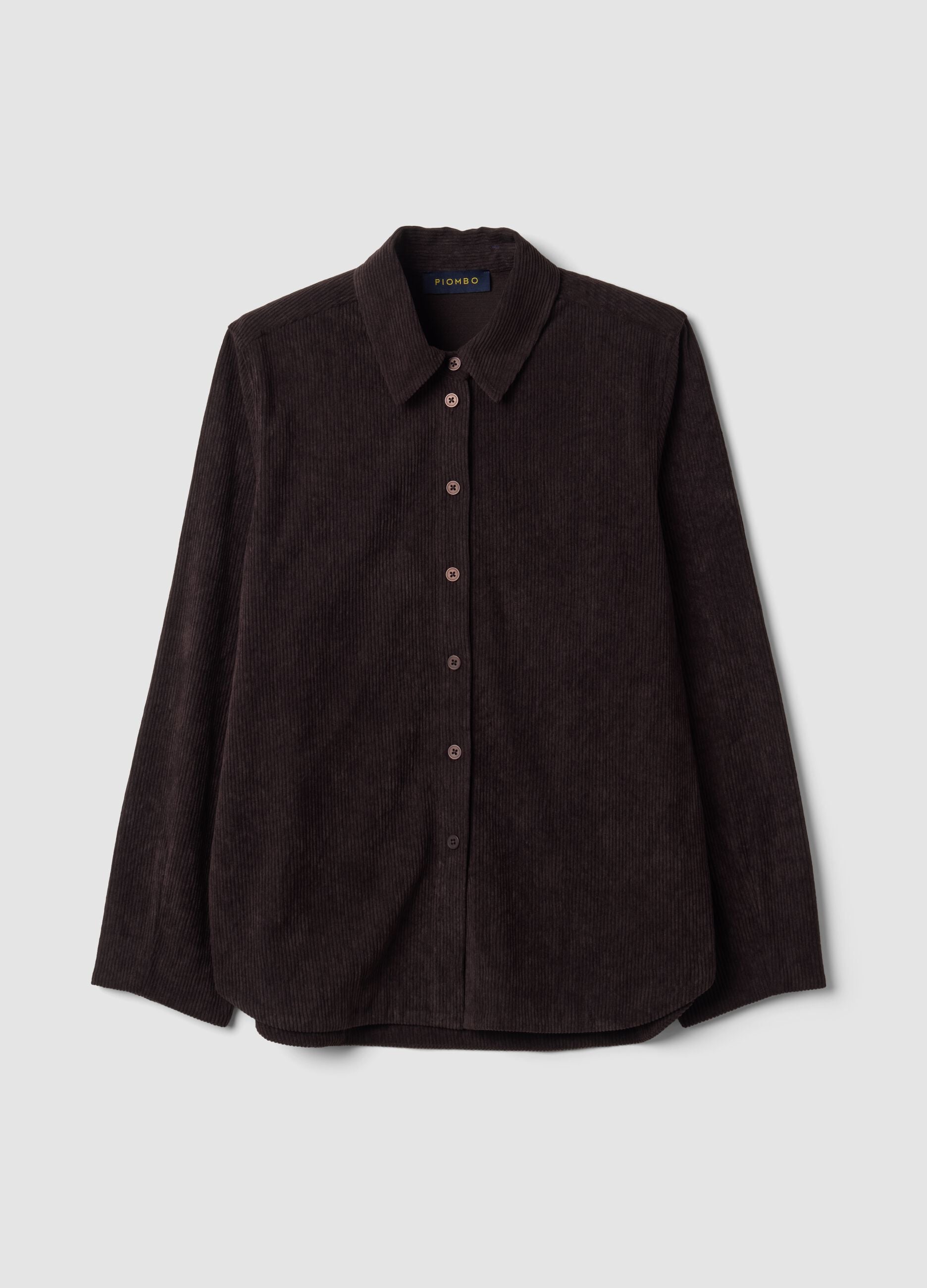 Shacket marrone regular fit a coste