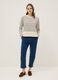White cotton-stretch top with blue stripes, regular fit_1