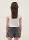 T-shirt branca slim fit de algod&atilde;o el&aacute;stico para meninas com frase_1