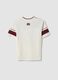 White pure cotton T-shirt with contrast panels_4