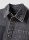 Grey pure cotton short-sleeve shirt with patch details for boys_2