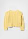 Yellow Knitted Openwork Cardigan_1
