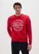 Red regular fit cotton-blend sweatshirt with crew neck_0