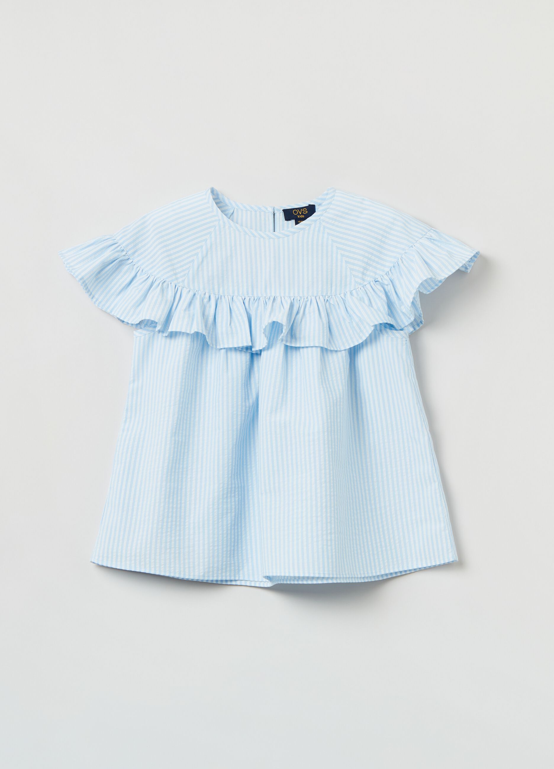 Striped blouse with flounces