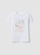 White pure cotton t-shirt regular fit with print for girls_0
