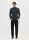 Blue regular fit pure cotton sweater_0