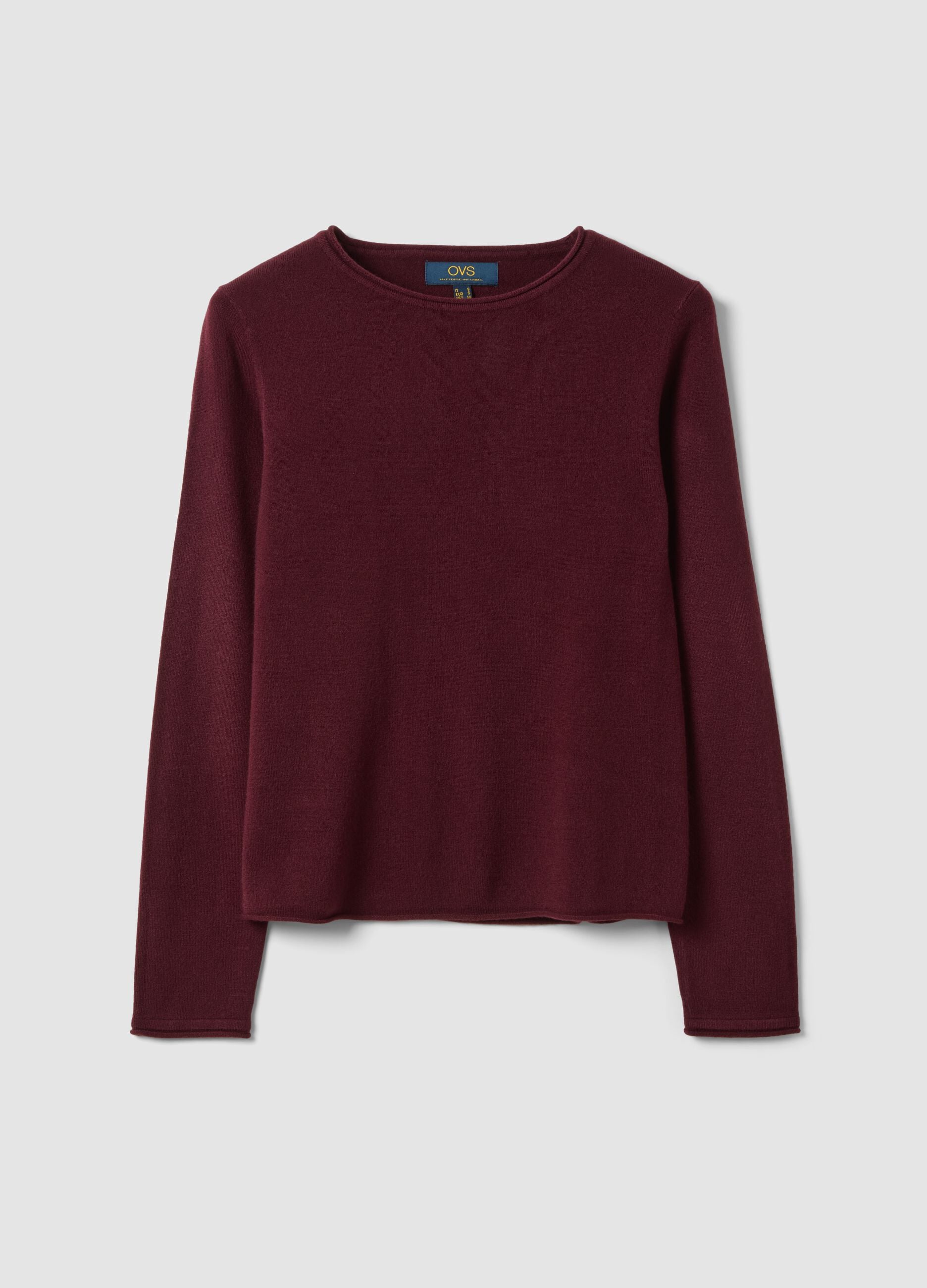 Purple long-sleeved crew-neck top