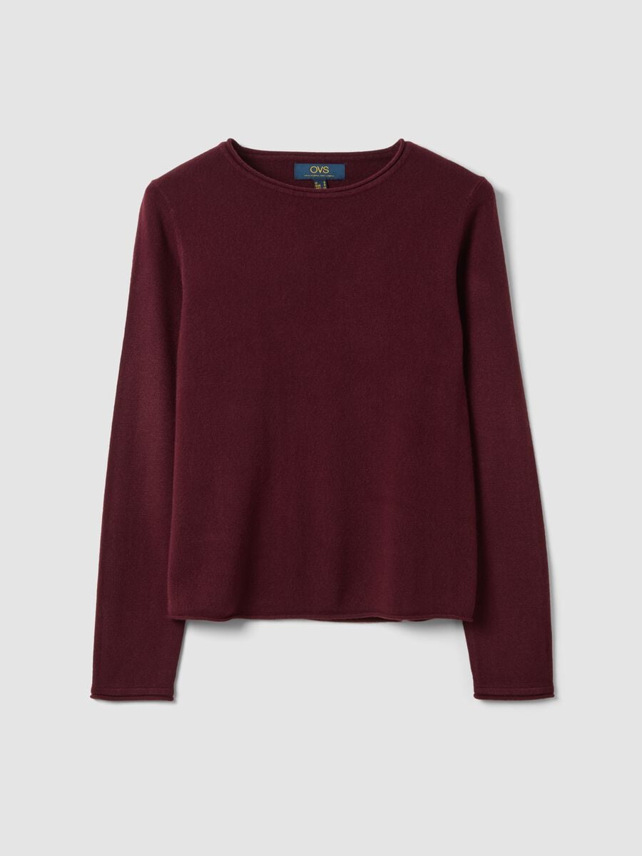 Purple long-sleeved crew-neck top_4