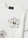 White regular fit pure cotton t-shirt with flowers_5