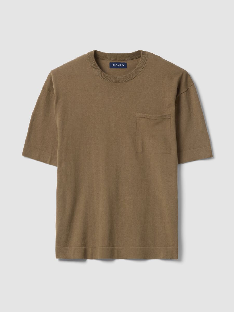 Brown short sleeve pure cotton T-shirt_4