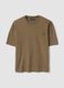 Brown short sleeve pure cotton T-shirt_4