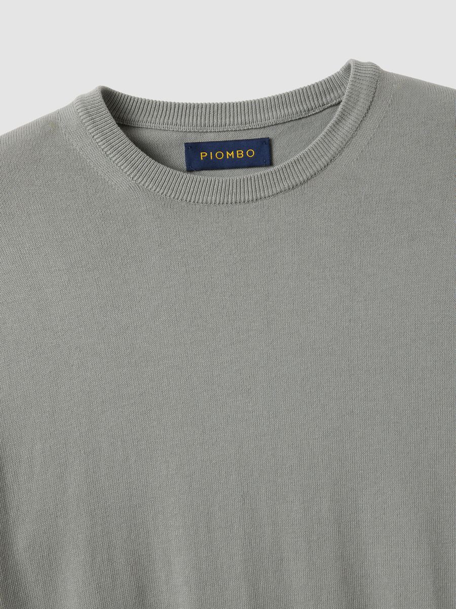 Grauer Pullover aus reiner Baumwolle Regular Fit_5