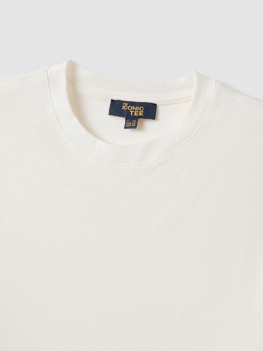 White pure cotton regular-fit short-sleeve T-shirt_2