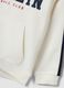 White cotton-blend hooded sweatshirt with Brooklyn print for boys_2