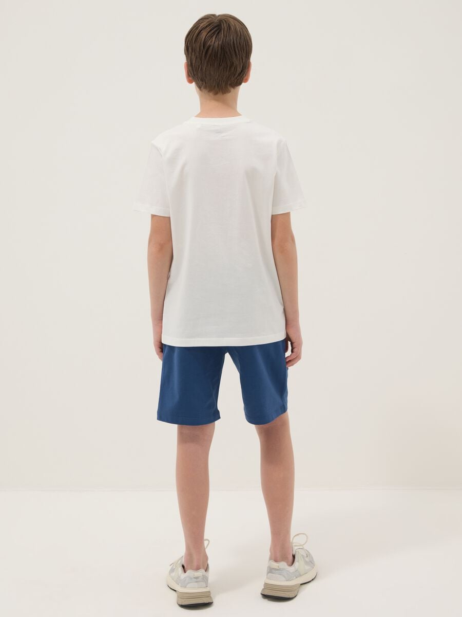 White pure cotton set with T-shirt and shorts_1