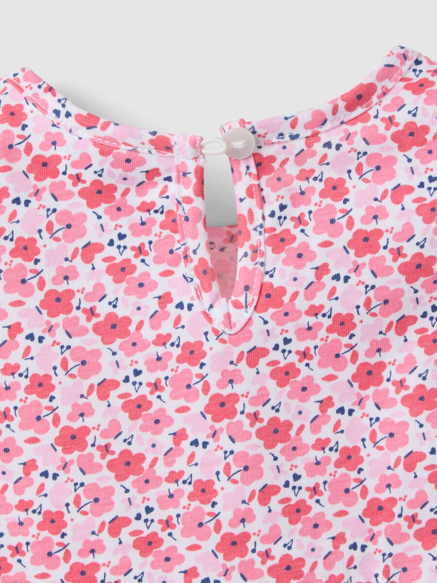 Multi-colour pure cotton regular fit girl's dress with flowers_2