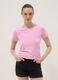 Camiseta rosa de algod&oacute;n puro con cuello redondo_2