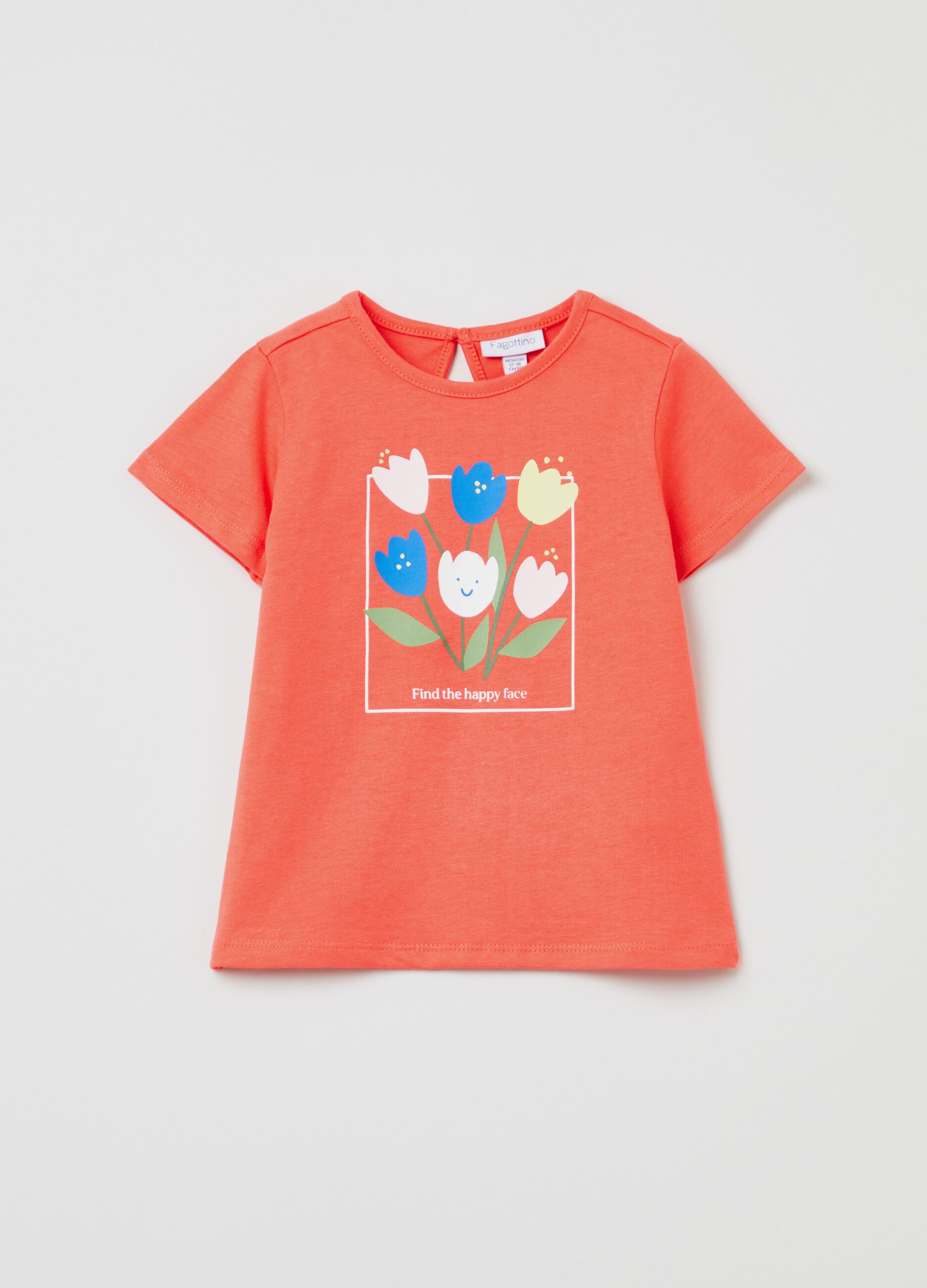 Camiseta de algodón con estampado tulipanes