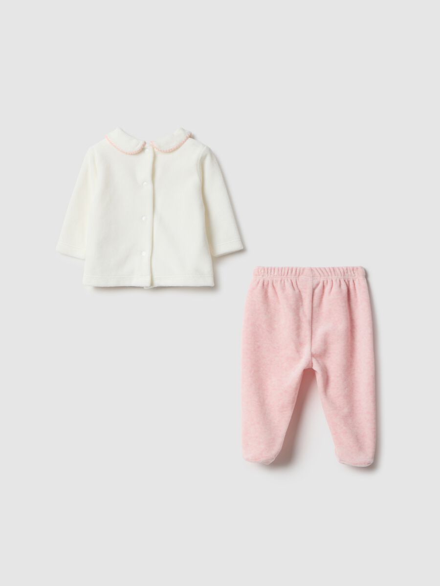 Baby set in white and pink cotton blend_1