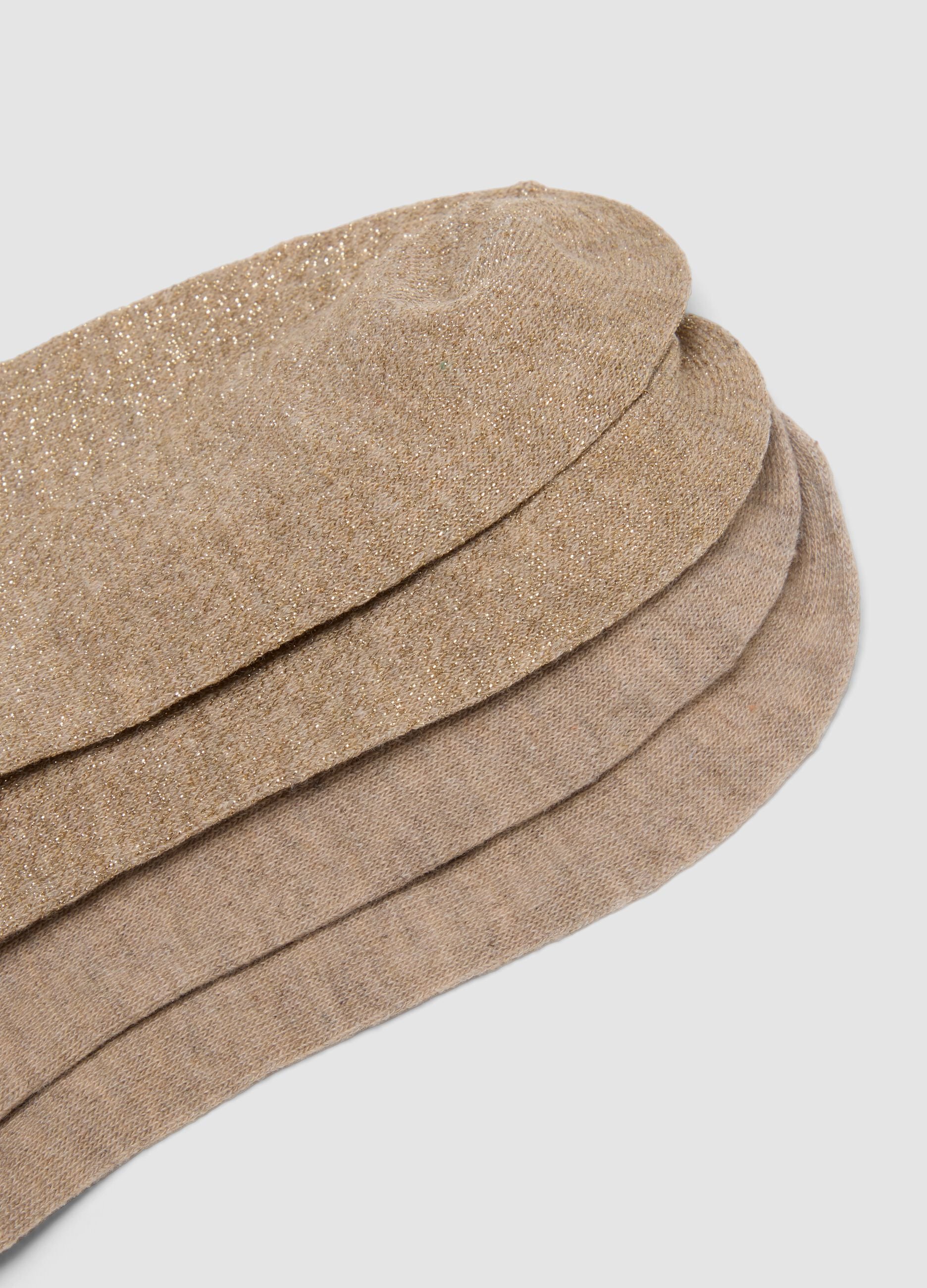 Multipack di sette calzini fantasmini beige in tessuto elasticizzato