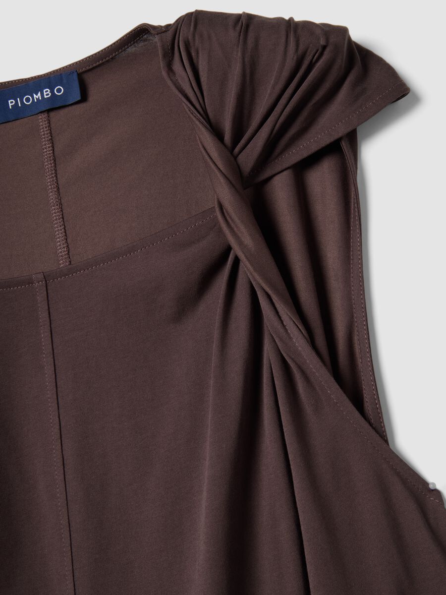 Duga smeđa haljina od mje&scaron;avine pamuka, regular kroj_5