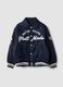 Blue varsity jacket with zip and racing print_3