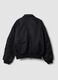 Black cropped padded jacket with zip and shirt collar_2