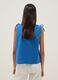 Blue pure cotton V-neck blouse_3