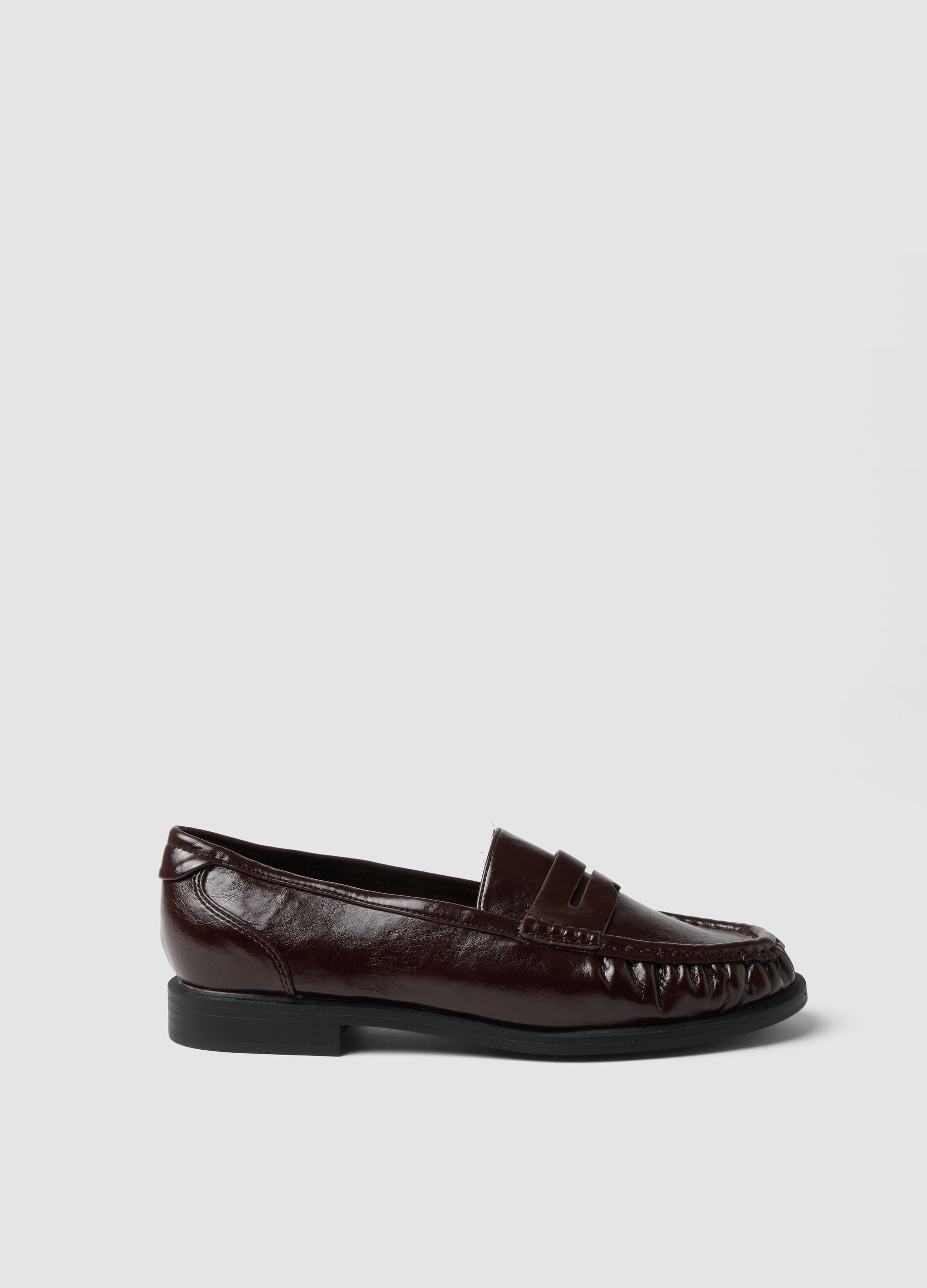 Classic glossy brown loafers
