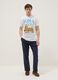 Wei&szlig;es T-Shirt aus reiner Baumwolle mit Print, Regular Fit_0