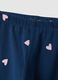 Girls' slim fit blue stretch cotton leggings with patterns_2