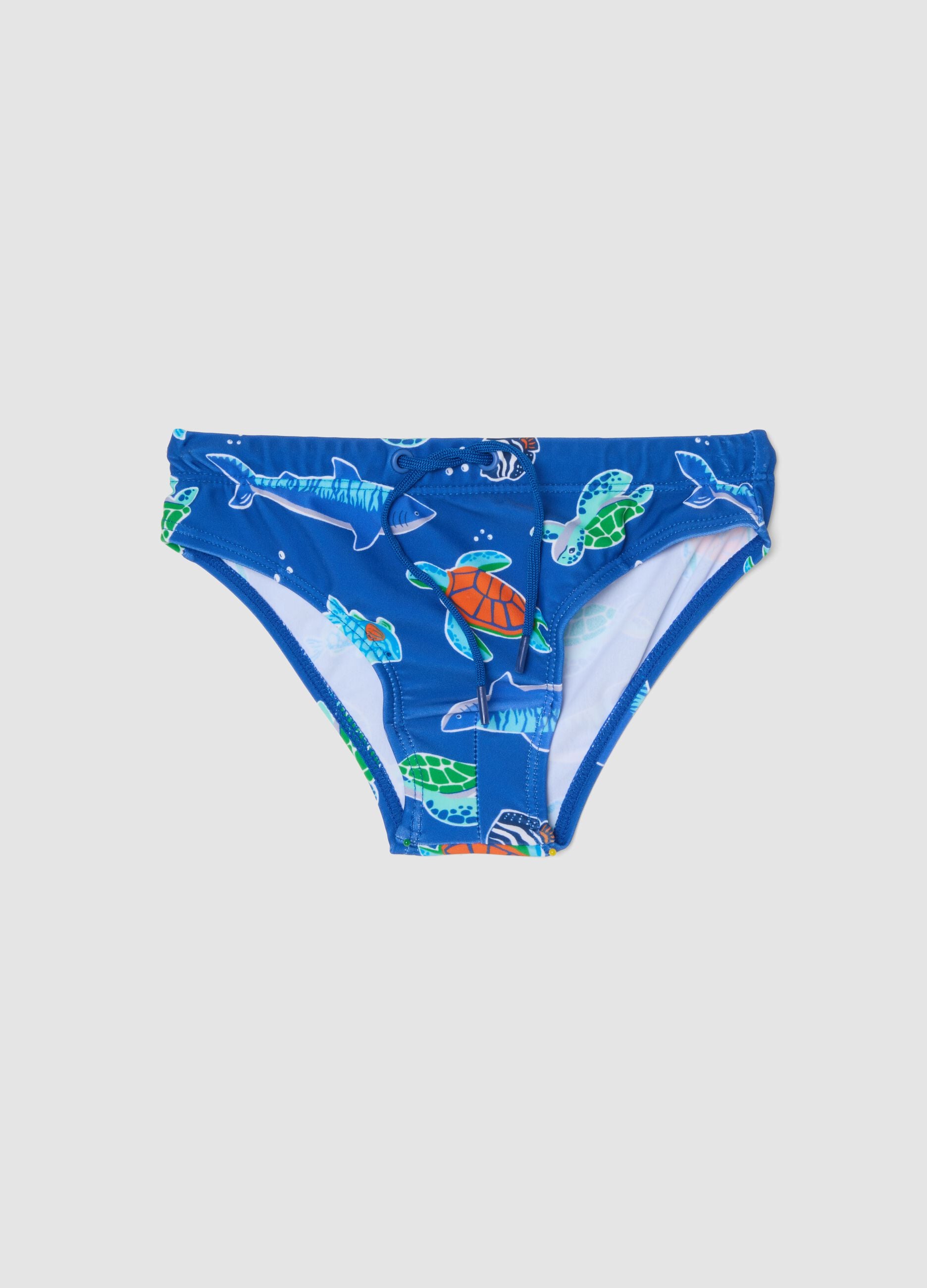 Blue stretch swim briefs