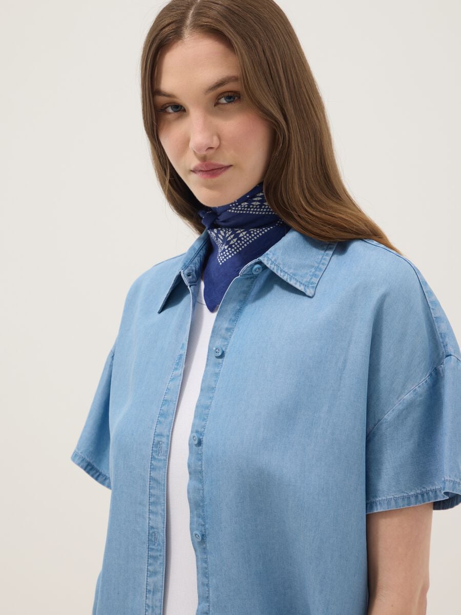 Sky blue pure lyocell shirt_0