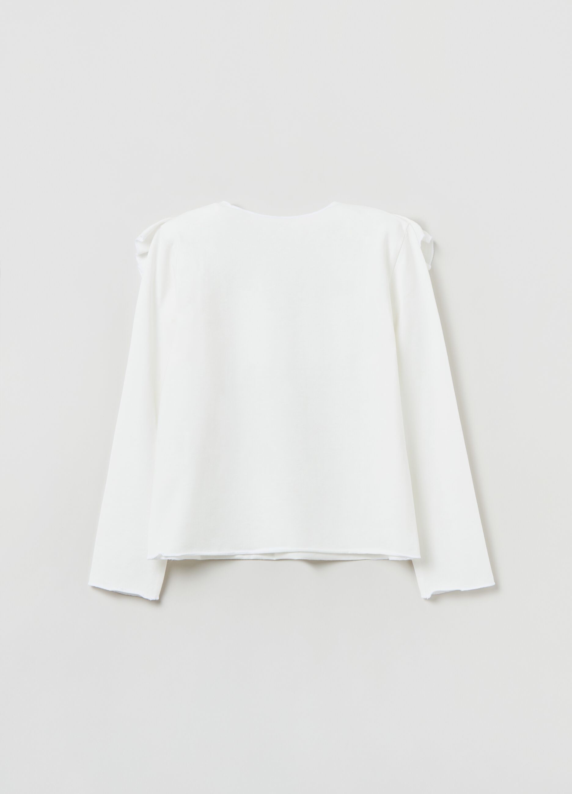 Long-sleeved T-shirt with flounce_1