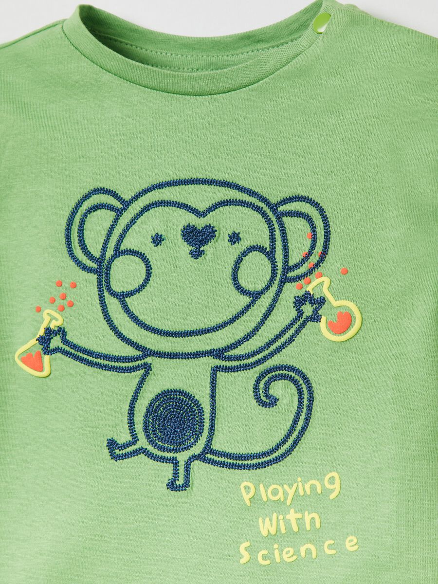 Camiseta con bordado chimpancé_2
