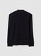 T-shirt nera in puro cotone con collo rialzato strutturato_2