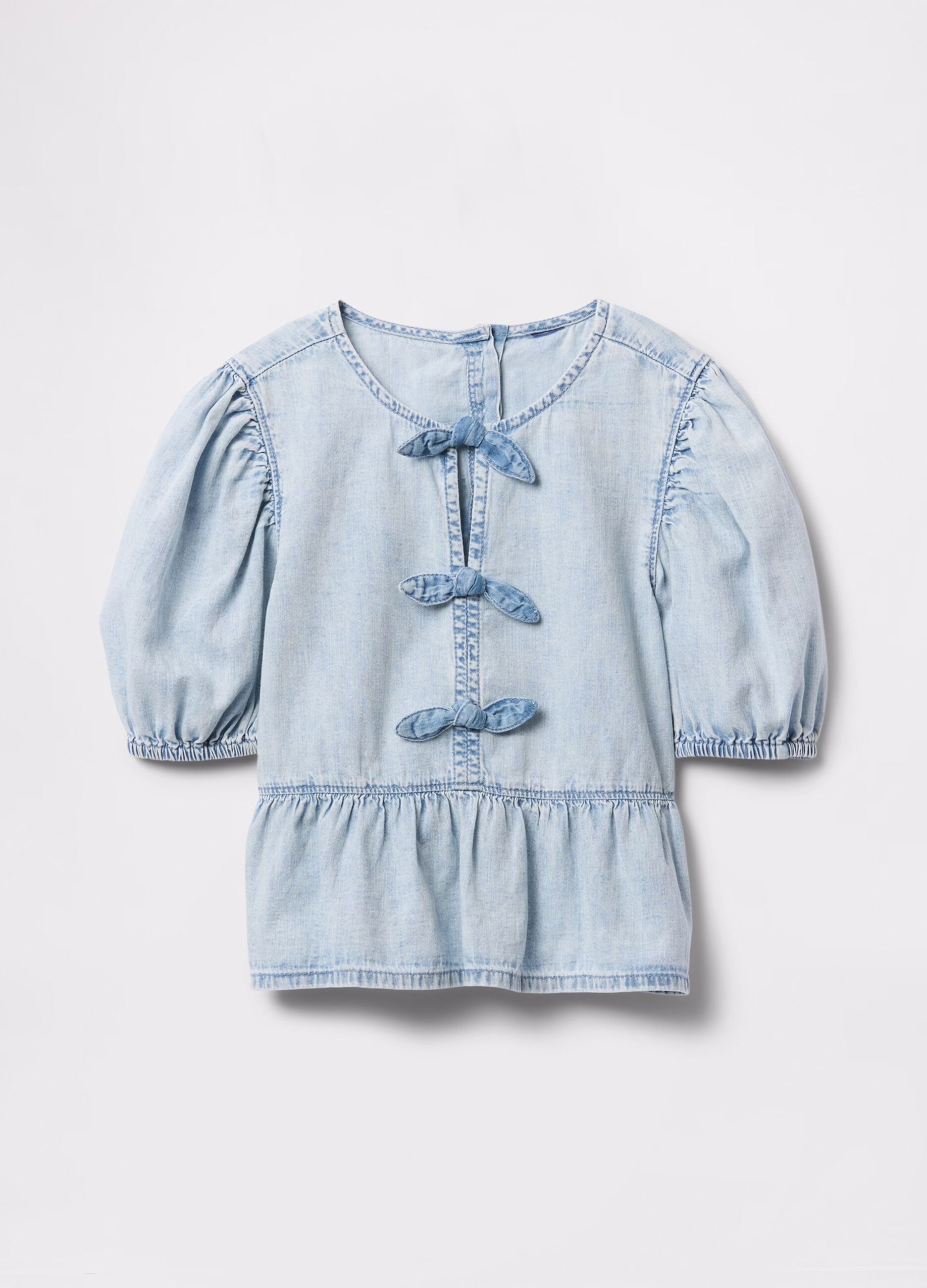 Kurzarm-Bluse aus Baumwolle f&uuml;r M&auml;dchen
