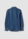 Blue pure cotton denim shirt, regular fit_1
