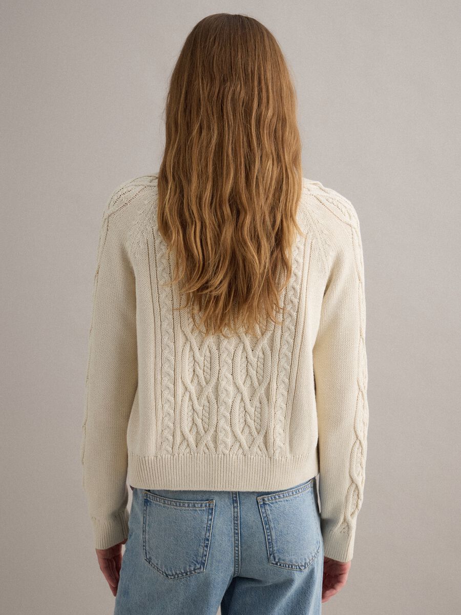 Beige pure cotton regular fit cardigan_3