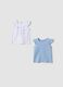 Two-pack of sky-blue pure cotton tank tops with frills_0