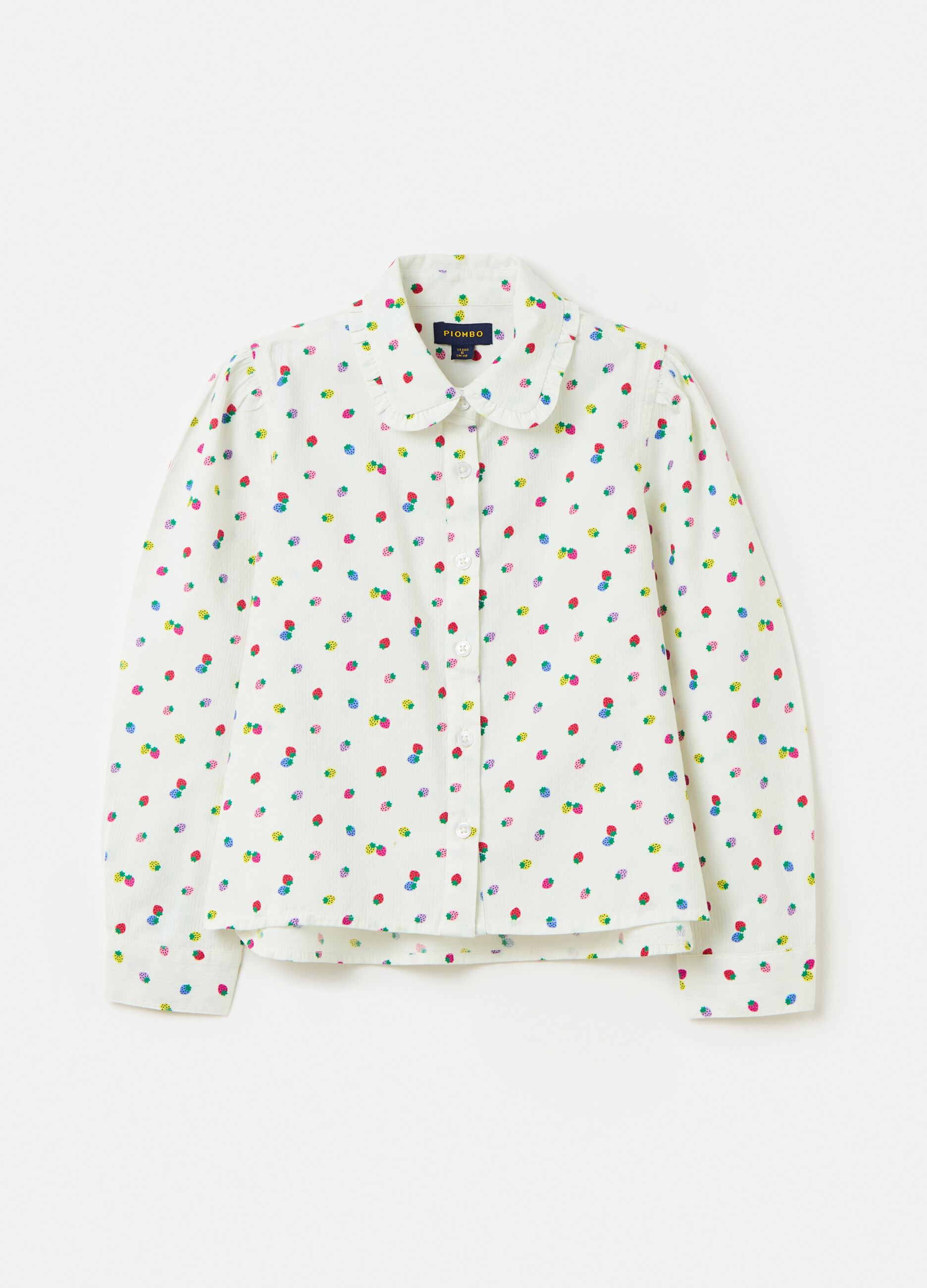 Cotton shirt with strawberries print
