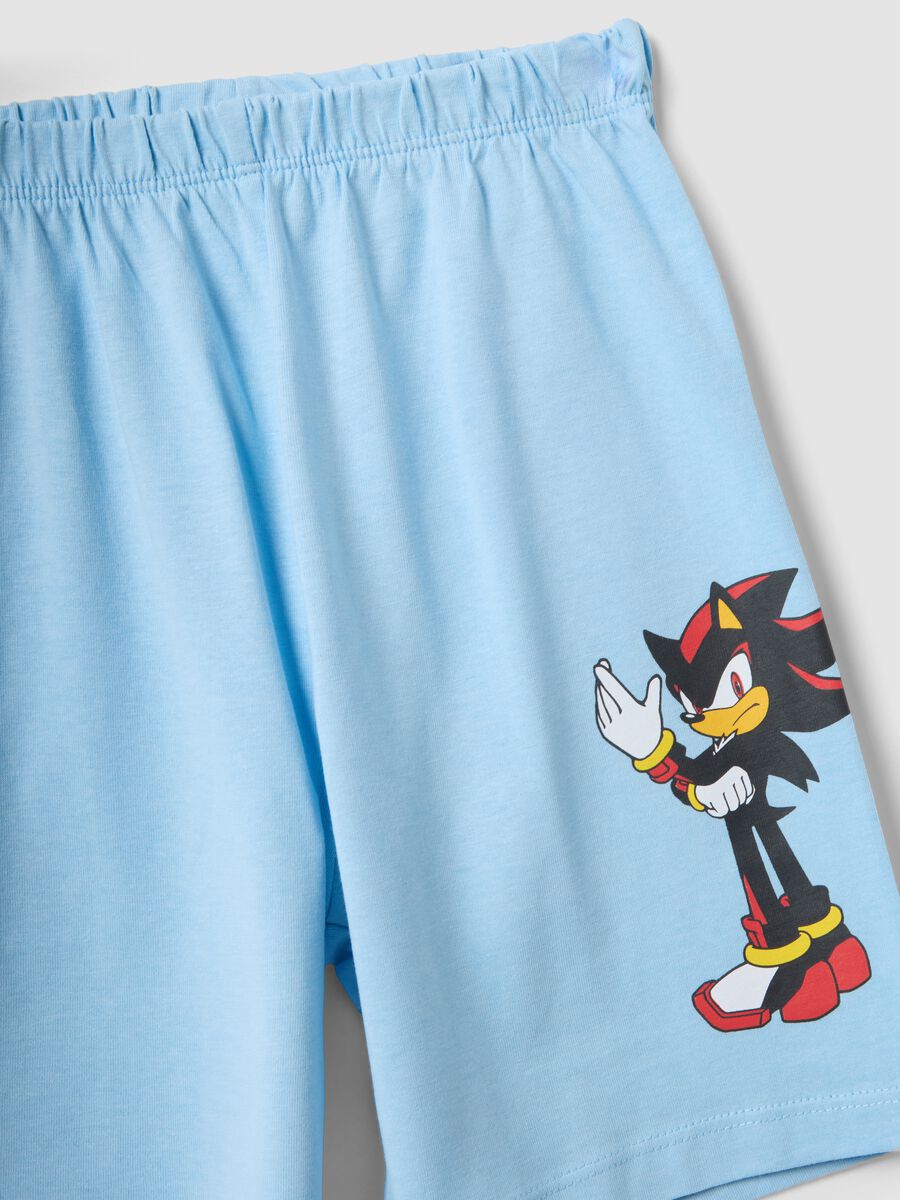 Light blue pure cotton boys&rsquo; short pyjamas with Sonic prints_3