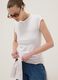 White short-sleeved pure cotton t-shirt regular fit_0