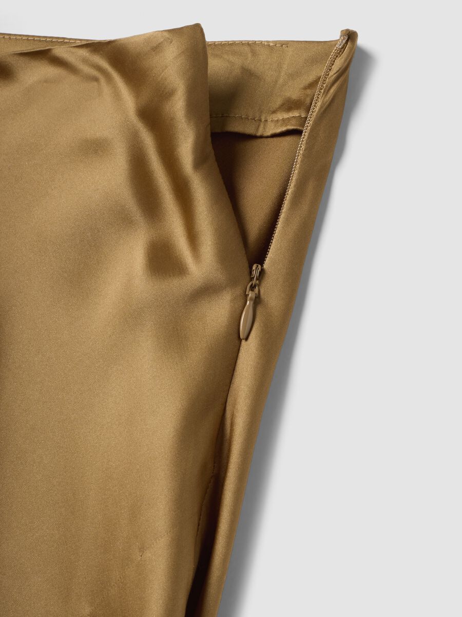 Yellow viscose-blend skirt with lace_5