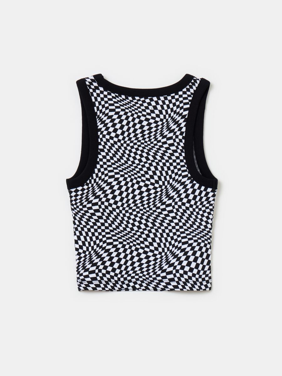 Ribbed tank top with print_1