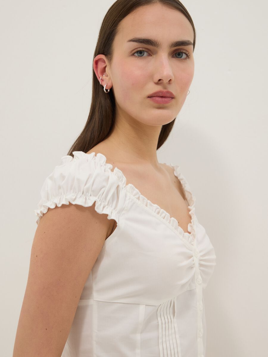 Bijela bluza od organskog pamuka s kratkim rukavima_3